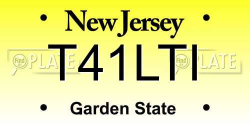 T41LTI New Jersey License Plate