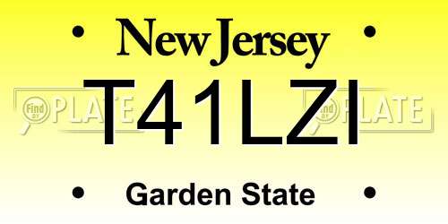 T41LZI New Jersey License Plate