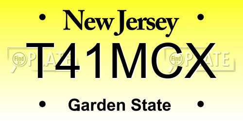 T41MCX New Jersey License Plate