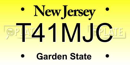 T41MJC New Jersey License Plate