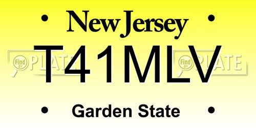T41MLV New Jersey License Plate