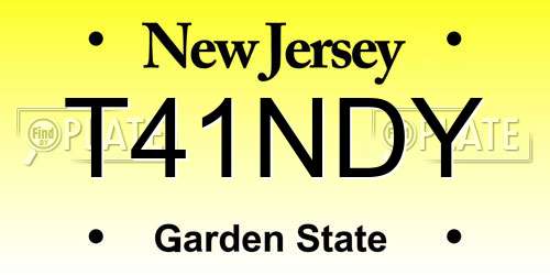 T41NDY New Jersey License Plate