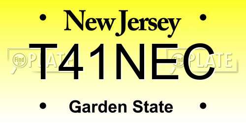 T41NEC New Jersey License Plate