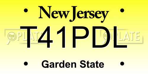 T41PDL New Jersey License Plate