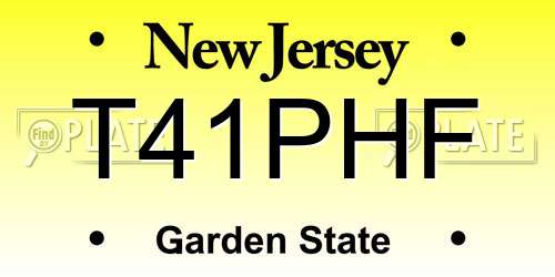 T41PHF New Jersey License Plate