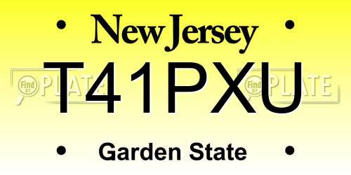 T41PXU New Jersey License Plate