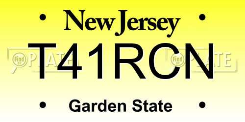 T41RCN New Jersey License Plate