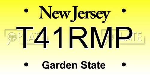 T41RMP New Jersey License Plate