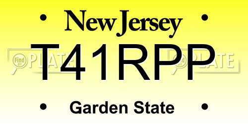 T41RPP New Jersey License Plate