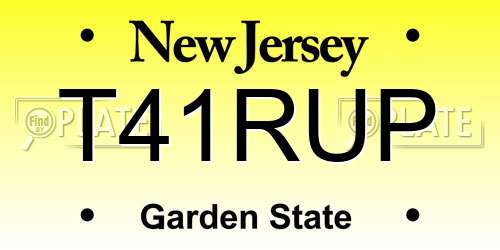 T41RUP New Jersey License Plate