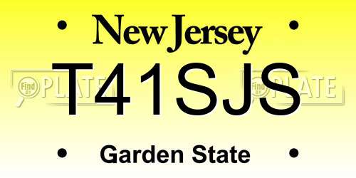 T41SJS New Jersey License Plate