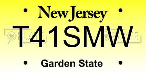 T41SMW New Jersey License Plate