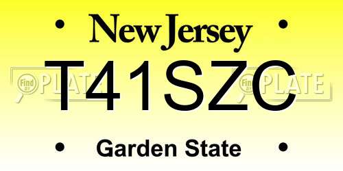 T41SZC New Jersey License Plate