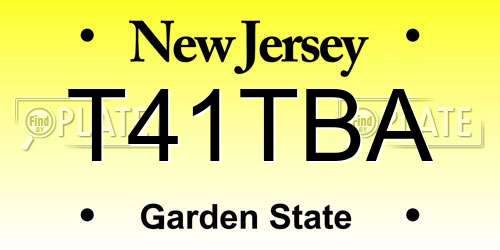 T41TBA New Jersey License Plate