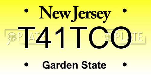 T41TCO New Jersey License Plate