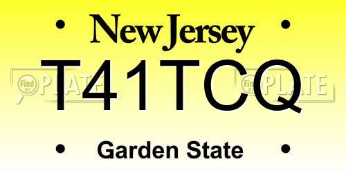 T41TCQ New Jersey License Plate