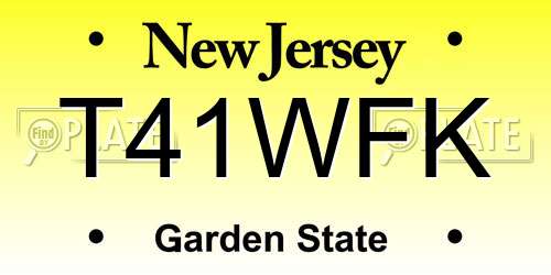 T41WFK New Jersey License Plate