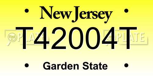 T42004T New Jersey License Plate