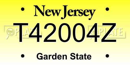 T42004Z New Jersey License Plate