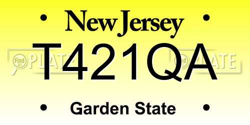T421QA New Jersey License Plate