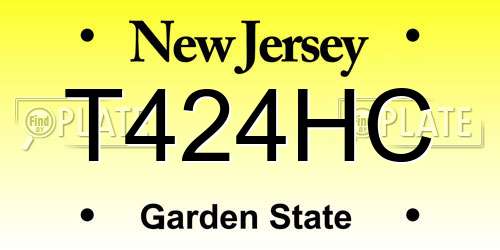 T424HC New Jersey License Plate