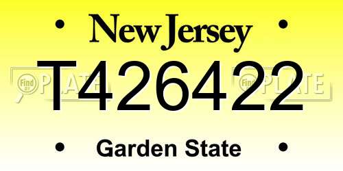 T426422 New Jersey License Plate