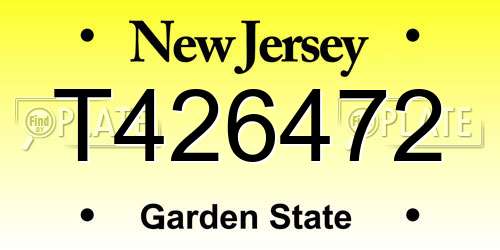 T426472 New Jersey License Plate