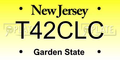 T42CLC New Jersey License Plate