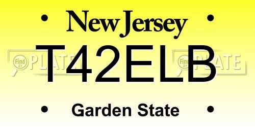 T42ELB New Jersey License Plate