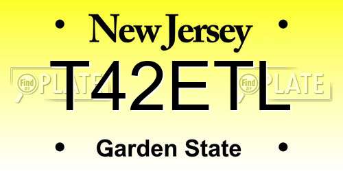 T42ETL New Jersey License Plate