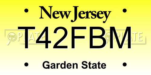 T42FBM New Jersey License Plate