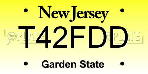 T42FDD New Jersey License Plate