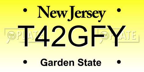 T42GFY New Jersey License Plate