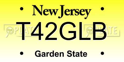 T42GLB New Jersey License Plate