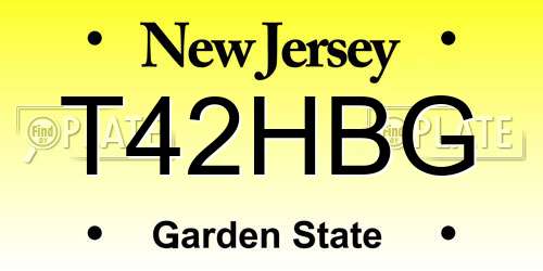 T42HBG New Jersey License Plate