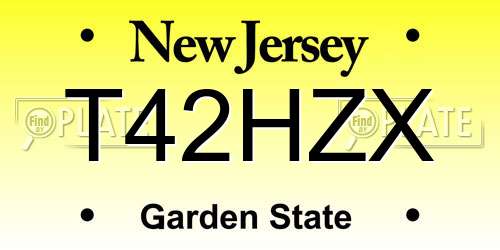 T42HZX New Jersey License Plate