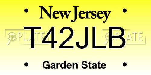 T42JLB New Jersey License Plate