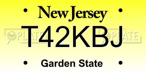 T42KBJ New Jersey License Plate