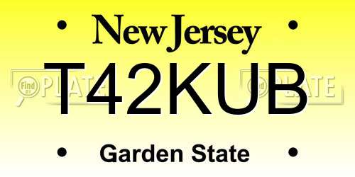 T42KUB New Jersey License Plate