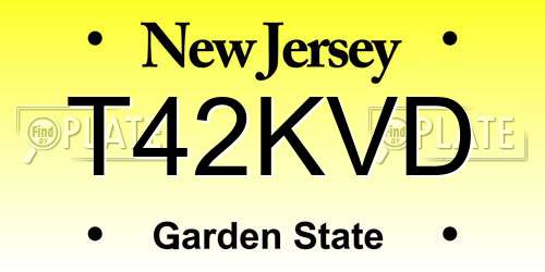T42KVD New Jersey License Plate
