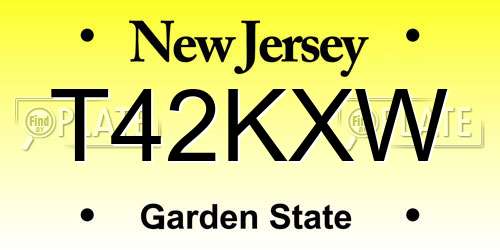 T42KXW New Jersey License Plate