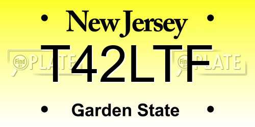T42LTF New Jersey License Plate