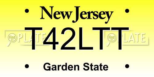 T42LTT New Jersey License Plate