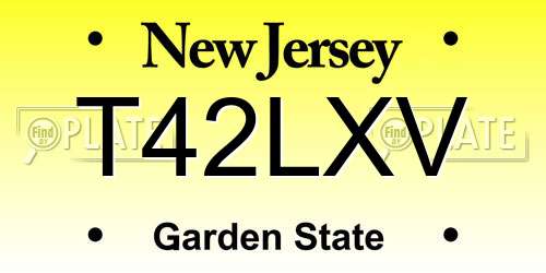 T42LXV New Jersey License Plate