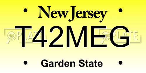 T42MEG New Jersey License Plate