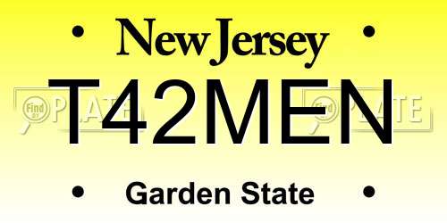 T42MEN New Jersey License Plate