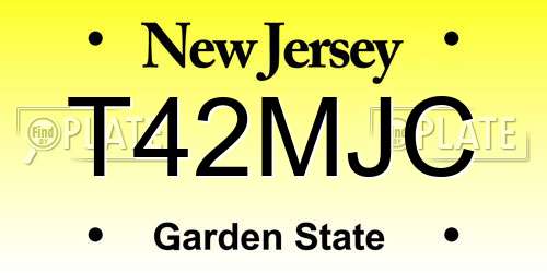 T42MJC New Jersey License Plate