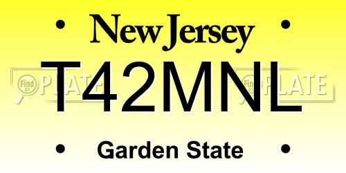 T42MNL New Jersey License Plate