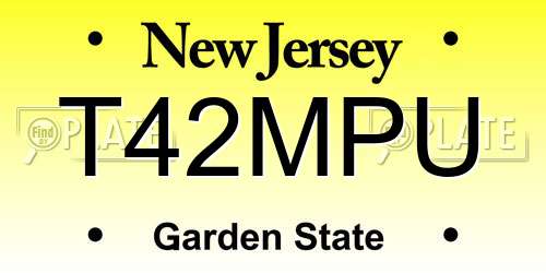 T42MPU New Jersey License Plate