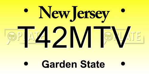 T42MTV New Jersey License Plate